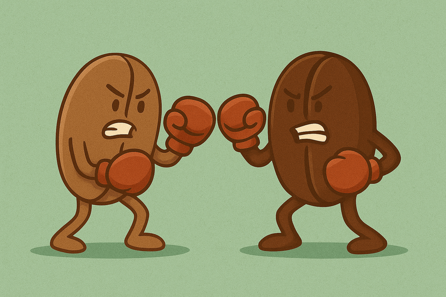Coffeebeans fighting each other